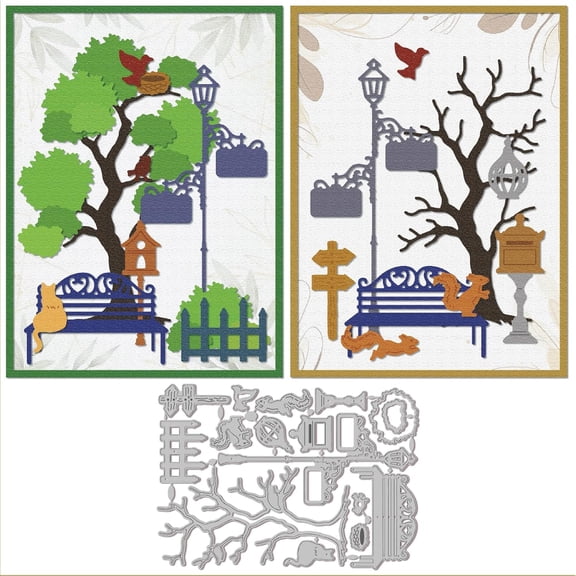 Seasonal Park Tree Cutting Dies for Card Making Cut Die for DIY Scrapbooking Journal Embossing Paper Craft Decor