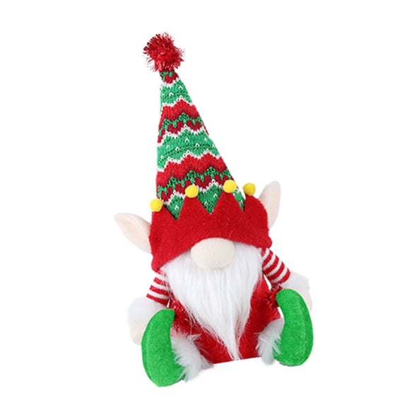 Seasonal Plush Santa Gnomes with Long Hat Figurine Decoration Handmade Festival Stuffed Dolls for Home and Party Decors