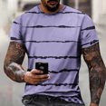 thumbnail image 1 of Seasonal Promotion! Lisbinx T shirts Shirts for Men Classic Fit Short Sleeve Crew Neck Button-Down Mens Tops Classic Fit Stylish Stripe Print Oversized Shirts Moisture Wicking, 1 of 5