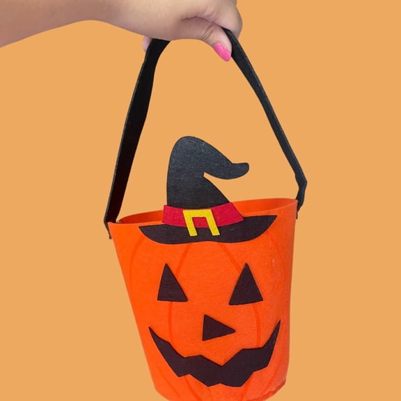 Seasonal Pumpkin Collector Bag Big Capacity Party Gifts Bucket Nonwoven Fabric Party Essential For Kids Gatherings