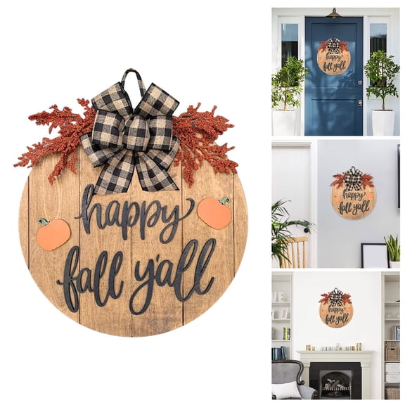 Seasonal Pumpkin Front Door Hanging Ornament for Halloween and Thanksgiving Celebrations Indoor Outdoor Decorative Welcome Sign