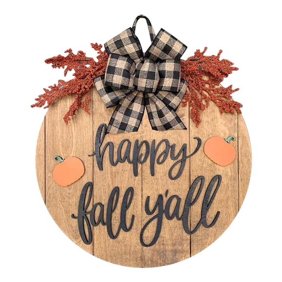 Seasonal Pumpkin Front Door Hanging Ornament for Halloween and Thanksgiving Celebrations Indoor Outdoor Decorative Welcome Sign