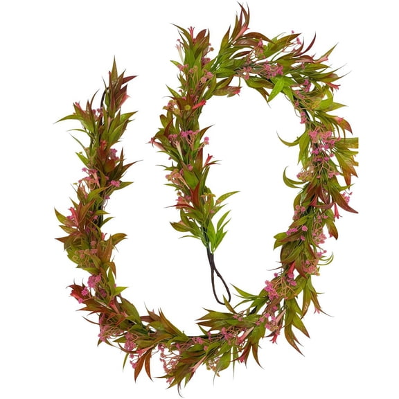 Seasonal Rattan Wall Hanging Vine, 70.9in Seasonal Rattan Wall Hanging Vine, Spring Summer Greenery Decor Strip, Flexible Landscape Ornament for Patio Door Window Outdoor Courtyard Decoration