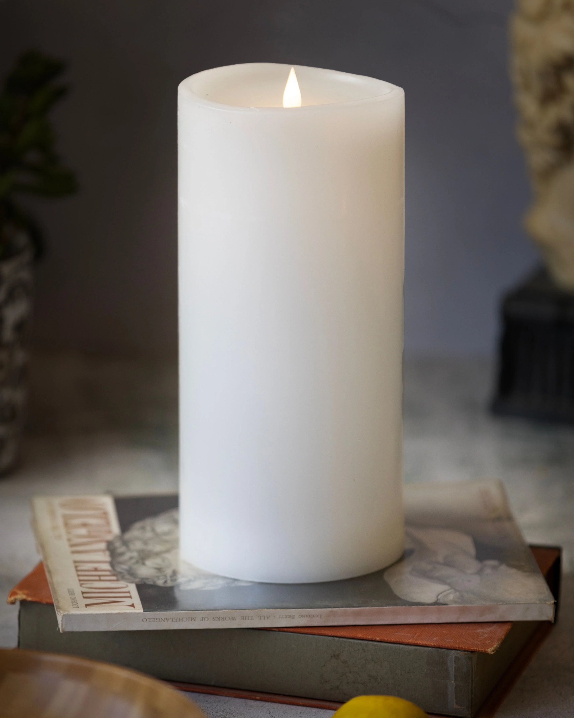 Better Homes & Gardens Flameless LED Motion Flame Pillar Candle, 4x8