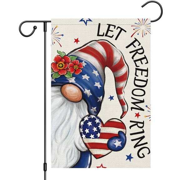 Seasonal Rustic Gnome Garden Flag 12x18 Double Sided Burlap Hello Sunshine Sunflower Summer Decor ONLY FLAG