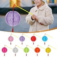 thumbnail image 2 of UKLL-Set Of 10 Paper Lanterns 6inches Variety Color Vibrant Led Lights Hollow Out Hanging Tassels Walking Sticks Dinner Birthday Party Decor Oval Shaped 2 of 14