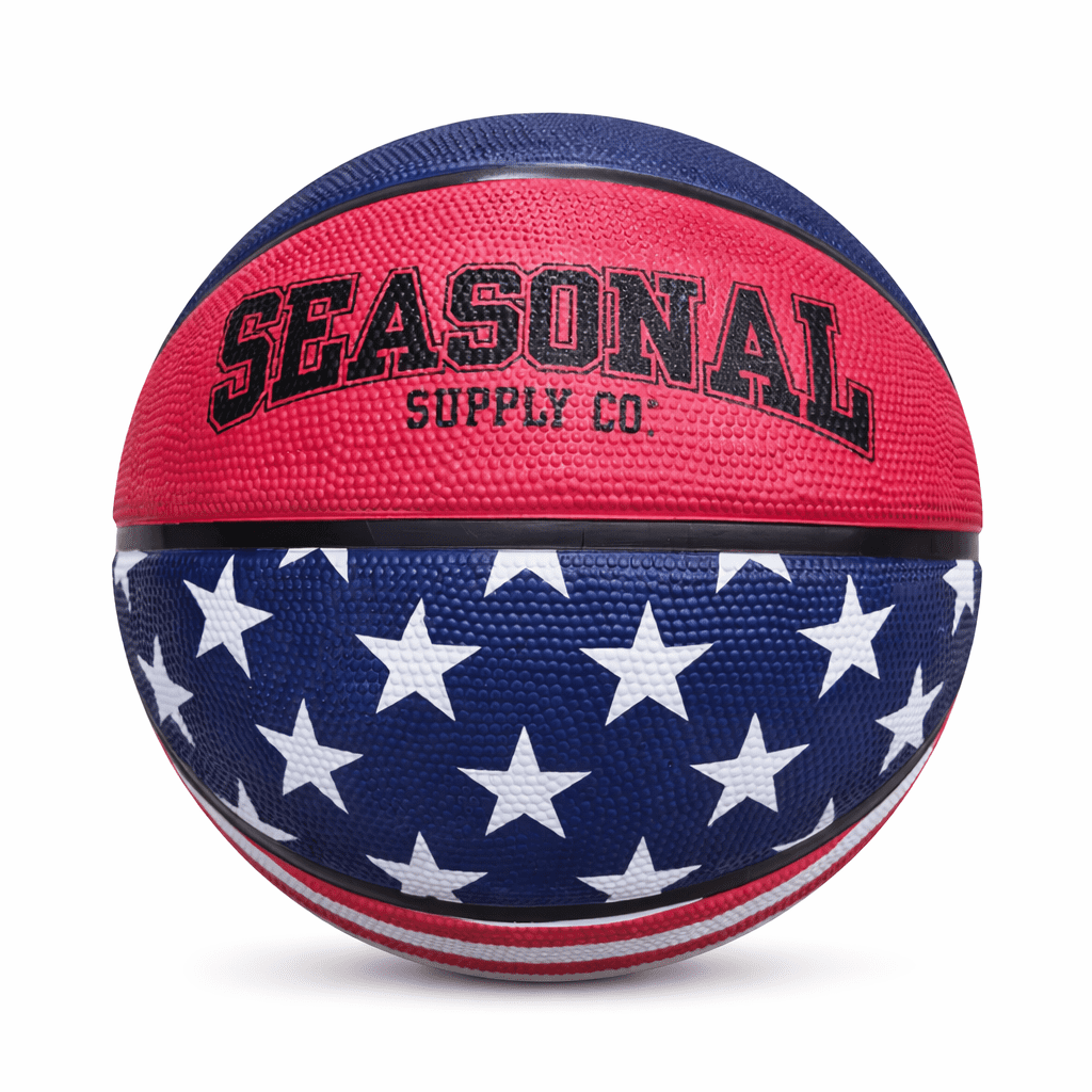 Seasonal Supply Co. Regulation Size Basketball Stars and Stripes Design