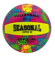 Seasonal Supply Co. Splatter Neon Volleyball for Indoor/Outdoor Play, Yellow