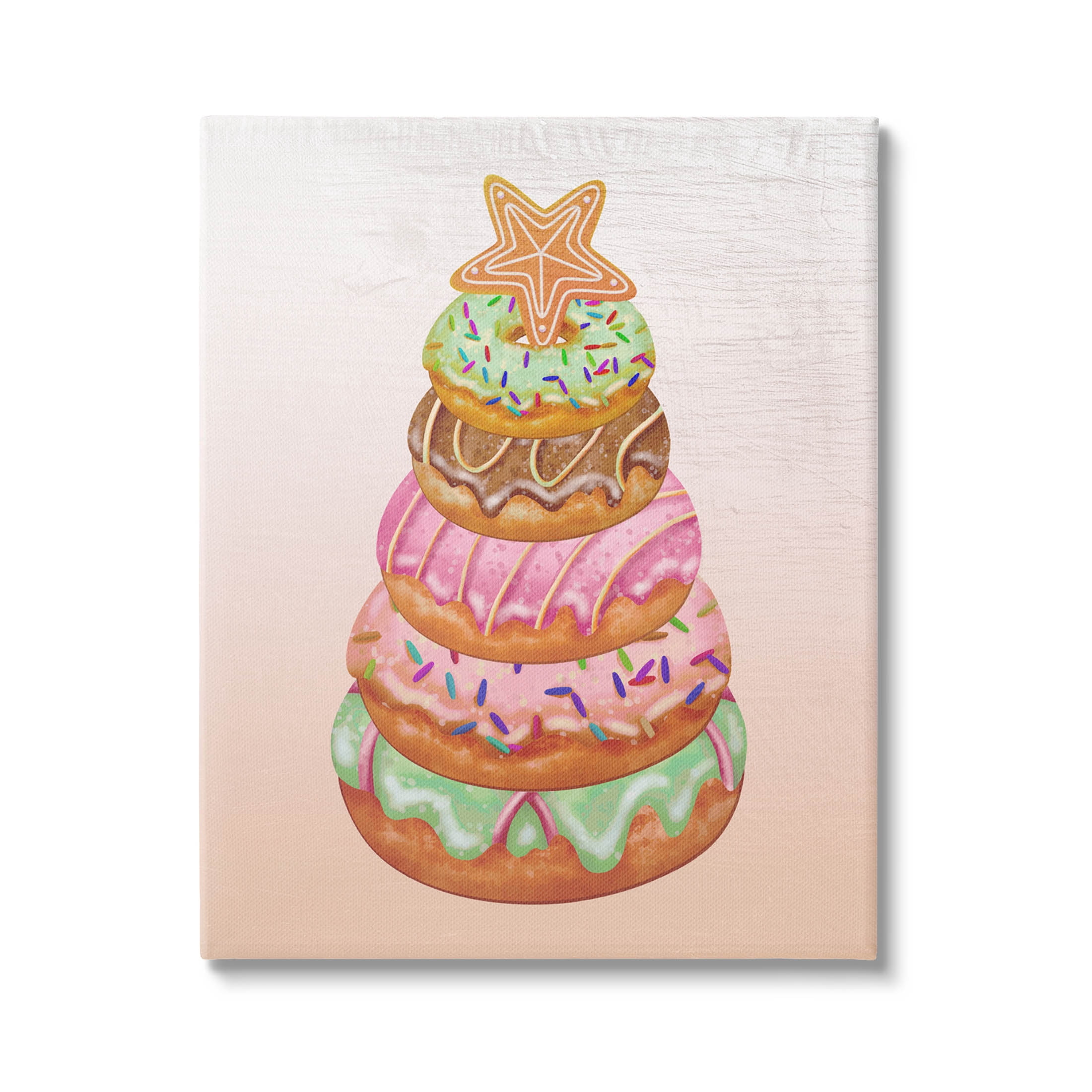 Seasonal Sweets Stacked Donuts Holiday Graphic Art Gallery Wrapped Canvas Print Wall Art