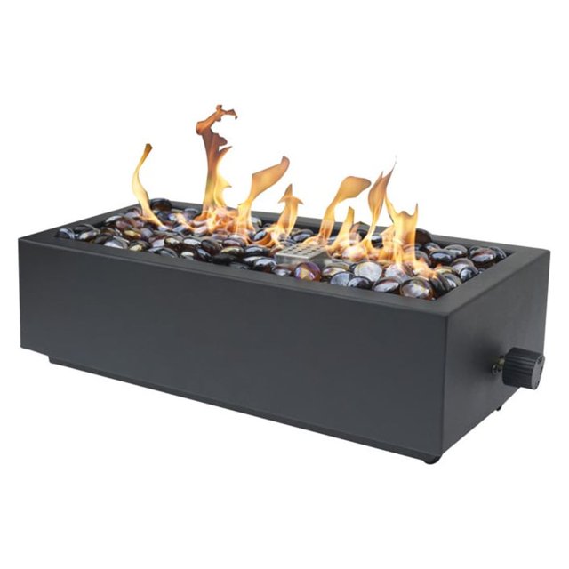 Seasonal Trends 52069 Rectangular Tabletop Fire Bowl, Black
