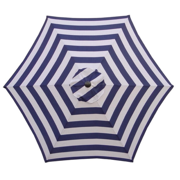 Seasonal Trends UM90BKOBD18/WT Market Umbrella, 9 ft H, Navy/White