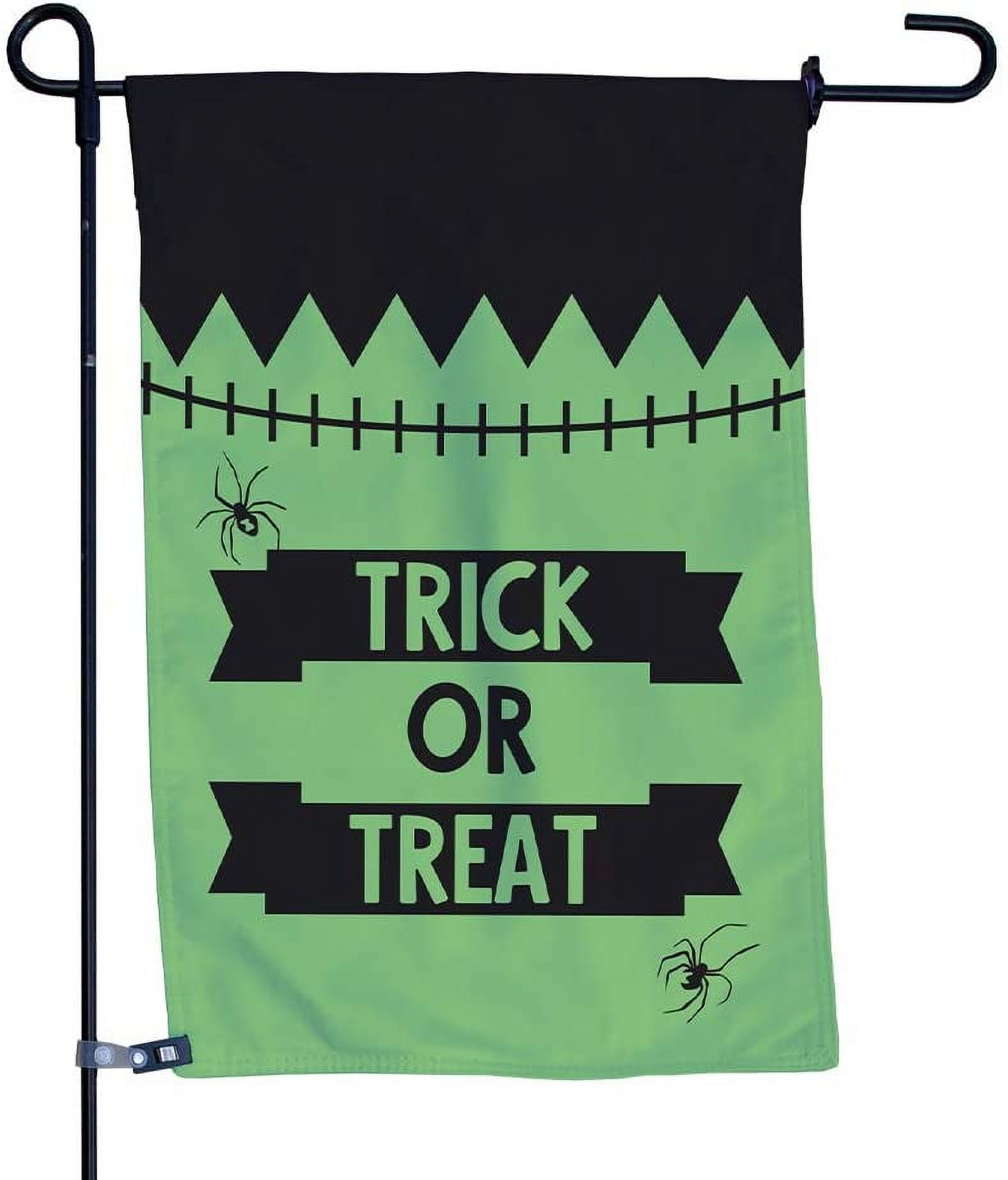 Seasonal Trick or Treat Garden Flag, Double-Sided Outdoor Garden Flag and Flagpole, Decorative Flag for Homes, 12 x 18 Inch Flag with 36 Inch Flagpole - image 1 of 5