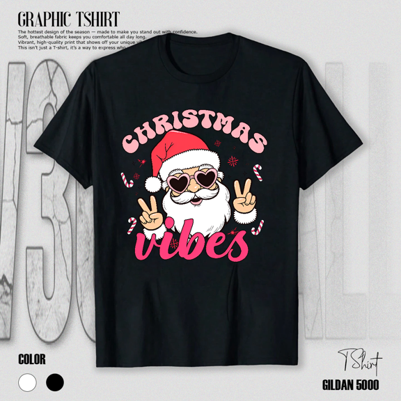 Seasonal Vibes Cheerful Winter Father Festive Holiday Fun Graphic Unisex T-Shirt V15011, up to Size 5XL