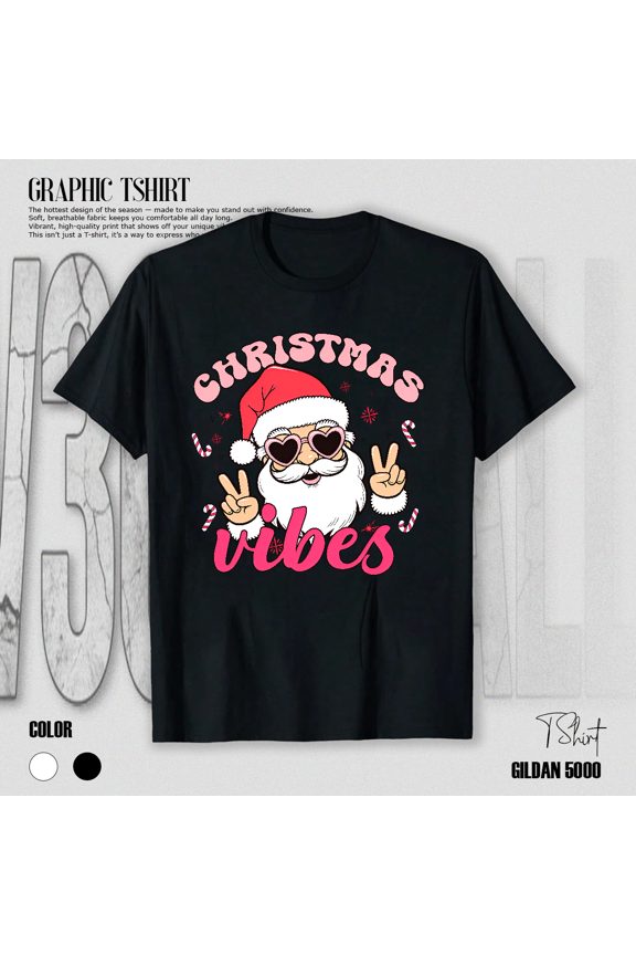Seasonal Vibes Cheerful Winter Father Festive Holiday Fun Graphic Unisex T-Shirt V15011, up to Size 5XL