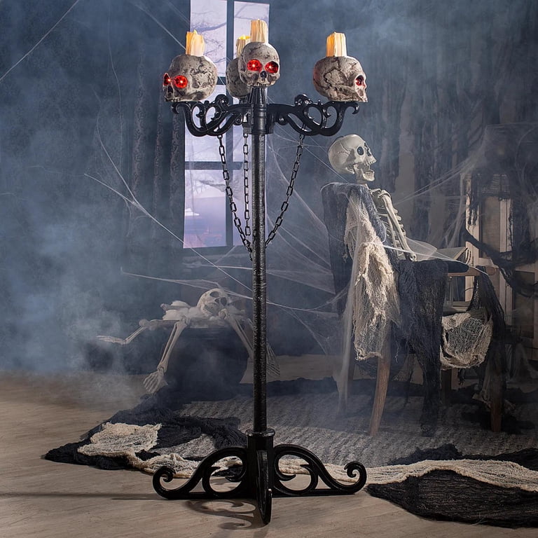 Seasonal Visions 3-In-1 Skull Candelabra Lighted Decoration - 60