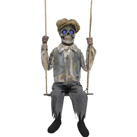 Seasonal Visions 62" Animated Swinging Skeletal Boy Halloween Decoration
