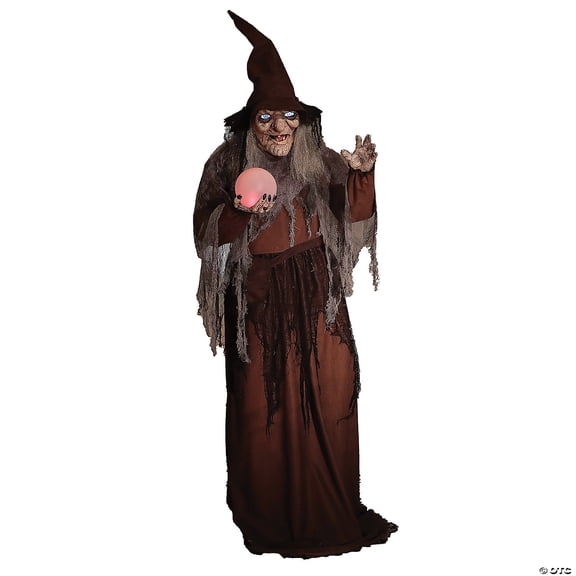 Seasonal Visions 68" Soothsayer Animated Witch with Digital Eyes Halloween Decoration
