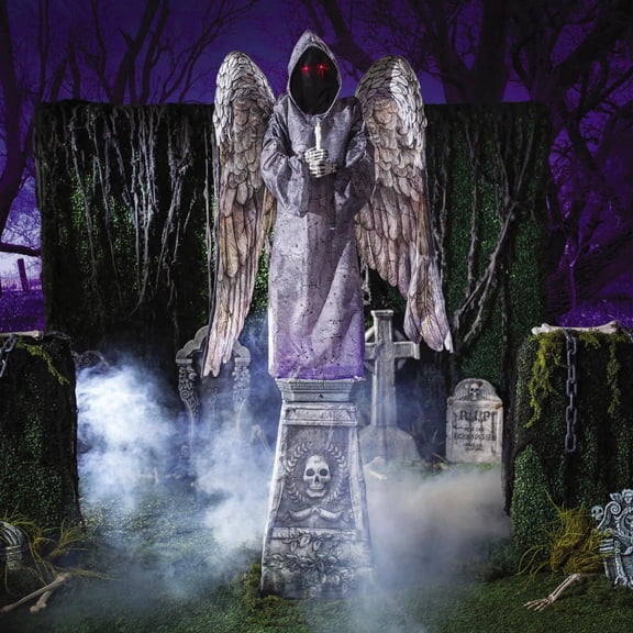 96" Cemetery Angel Animated Prop Creepy Halloween Yard Decoration