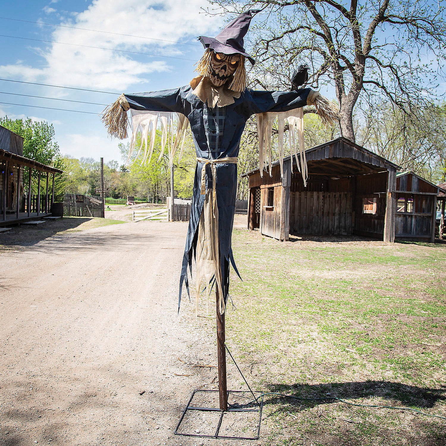Seasonal Visions 8 ft Staked Scarecrow Animated Prop - Brown Seasonal Visions 8 ft Staked Scarecrow Animated Prop - Brown