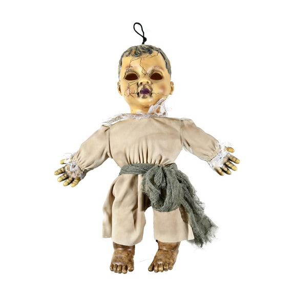 Seasonal Visions Haunted Doll with Sound Halloween Decoration Dolls, Plastic, 14"