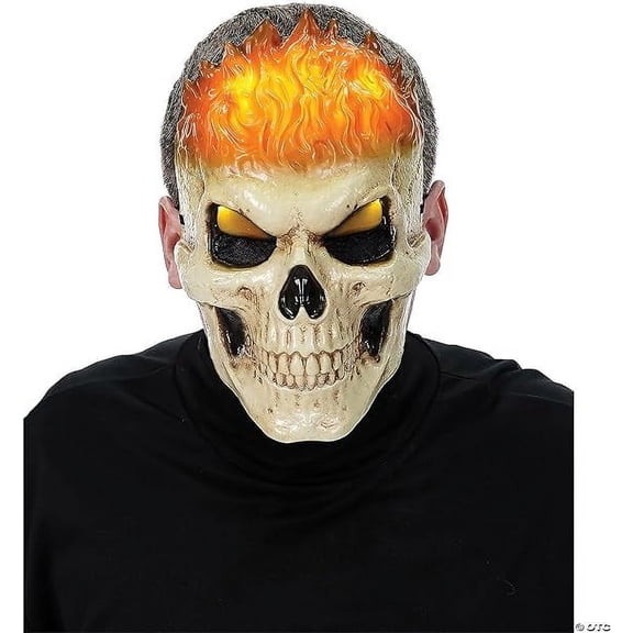 Morris Costumes MR131922 Light-Up Orange Inferno Skull Mask