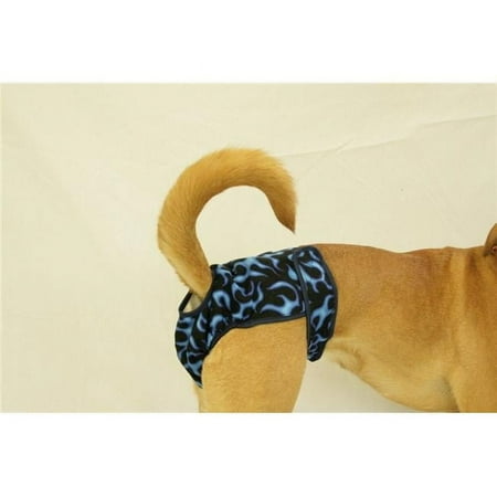 Seasonals 41114BFL Washable Female Dog Diaper, Blue Flames - Large