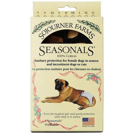 Seasonals 41120ZBR Washable Female Dog Diaper, Zebra - Fits Squatty Body