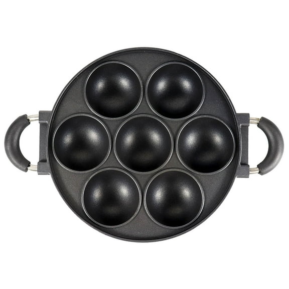 Seasoned Cake Pan 7 Cup Pan With Handle Nonstick Round Baking Pan for Cupcakes Scones and Oven Cookware