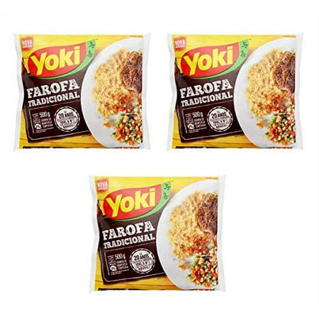 - Seasoned Cassava Flour - 17.6 - Farofa De Mandioca Pronta Temperada - 500g (3 Pack), 17.6 Ounce