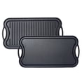 thumbnail image 1 of Seasoned Cast Iron Reversible Rectangular Grill/Griddle, Black,20 inch x 10inch, 1 of 7
