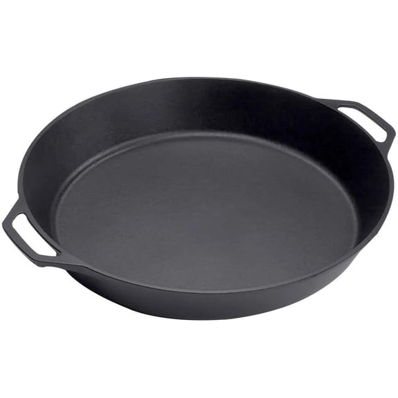 Seasoned Cast Iron Skillet - Features 2 Loop Handles - Pre-Seasoned Large Frying Pan with Dual Assist Handles - Large & Versatile - Durable Iron Frying Pan | camping-cooking-utensils