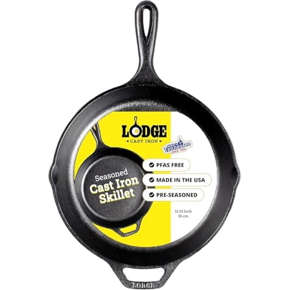 Seasoned Cast Iron Skillet - PFAS-Free, Non-Toxic Cookware - Use with ...