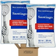 Seasoned Vegetarian Refried Pinto Beans Bulk Pack - 2 Individually Sealed 28.1oz Bags - With Whole Beans - Gluten Free, No Artificial Colors, Flavors or Preservatives in Cornershop Confections Pack