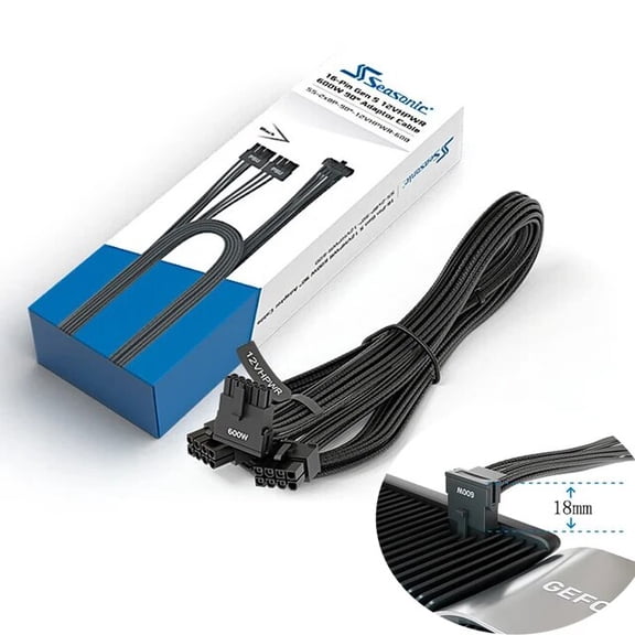 Seasonic 12VHPWR 8Pin To PCIE 5.0 GEN 5 12+4PIN 16Pin ATX3.0 Modular Power Supply Cable for Video Card For Focus Prime