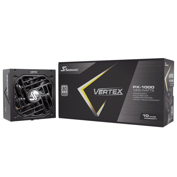 Seasonic VERTEX PX-1000, 1000W 80+ Platinum,  ATX 3.0 / PCIe 5.0 Compliant, Full Modular, Fan Control in Fanless, Silent, and Cooling Mode, 10 Years Warranty
