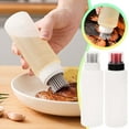 thumbnail image 1 of Seasoning 2 Transparent Kitchen Oil Dispenser with Sprayer and Silicone Basting Brush for Cooking BBQ Baking Easy Use and Measurement, 1 of 7