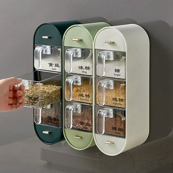 Seasoning Box Condiment Pot Condiment Bottle Pepper Sugar Salt Spice Storage Tank Wall D