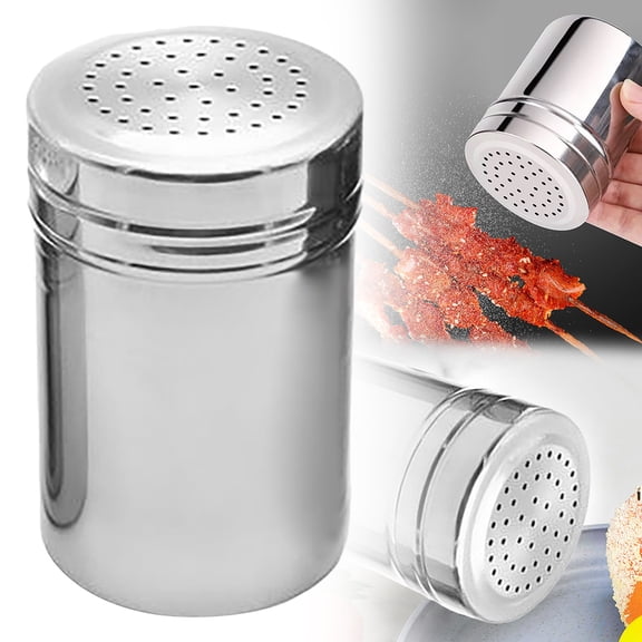 Seasoning Box,Powdered Sugar Shaker Duster With Handle Shakers For Coffee Bars Mesh Duster