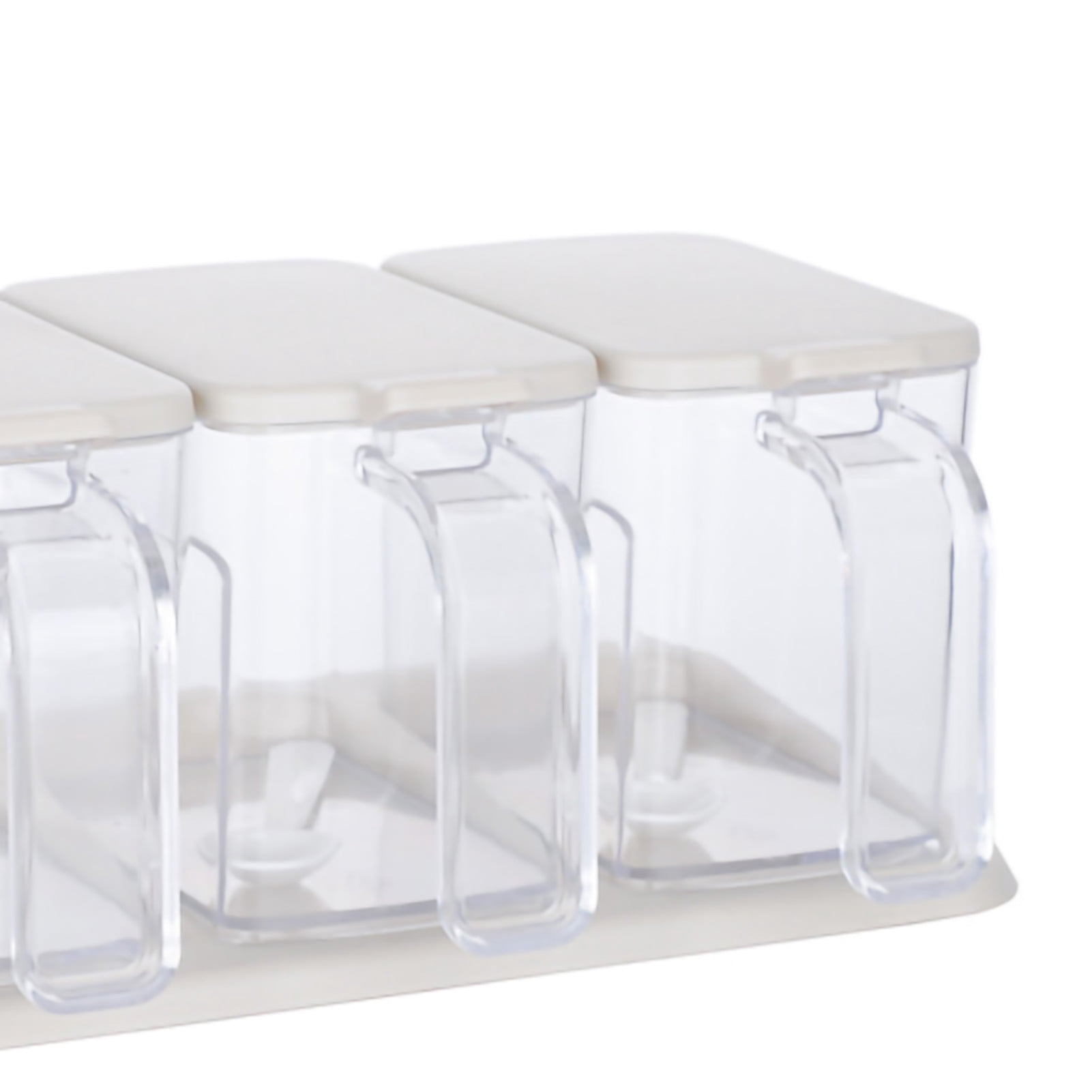 Seasoning Box Set Plastic Clear 3 Grids Large Capacity Condiment Box ...