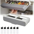 thumbnail image 1 of Seasoning Box,Spicecaddy Organizer Rack Organizer Under Cabinet Adhesive Slides In And Out Seasoning Organizer Pull Down Hidden Rack For Drawer With 6 Bottles, 1 of 9