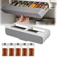 thumbnail image 1 of Seasoning Box,Spicecaddy Organizer Rack Organizer Under Cabinet Adhesive Slides In And Out Seasoning Organizer Pull Down Hidden Rack For Drawer With 6 Bottles, 1 of 9