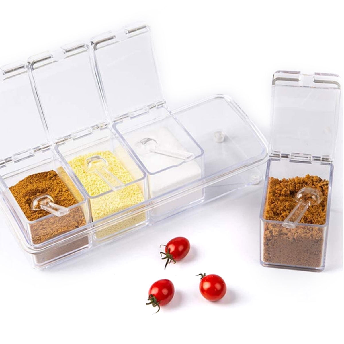 Seasoning Box Transparent Condiment Jar Dustproof Spice Pot Sealed