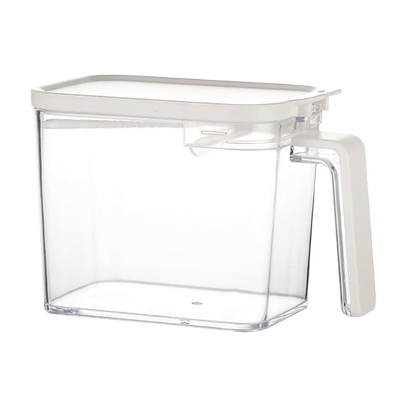 Seasoning Container, Airtight Spice Jar with Press Lid, Transparent Kitchen Organizer Box for Countertop and Pantry, Moisture Proof Sealed Storage for Powder Herbs