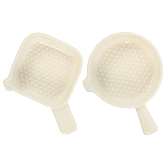 STRANDCHIC White Ceramic Dipping Containers Multifunctional for Home Kitchen 2Pcs