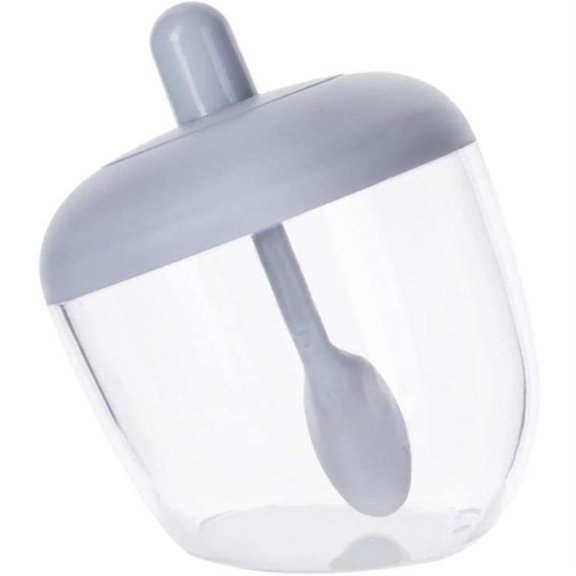 Seasoning Container with Spoon Plastic Heat and Moisture Resistant Condiment Box Spice Jars Salt Sugar for Kitchen Storage