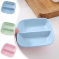 thumbnail image 1 of Seasoning Dish Vinegar Plate, Wheat Straw Double Grid Compartment Snack Tray for Pickles and Sauces, Eco-friendly Non-slip Kitchen Tableware for Small Plates and Side Dishes, Topliu, 1 of 9
