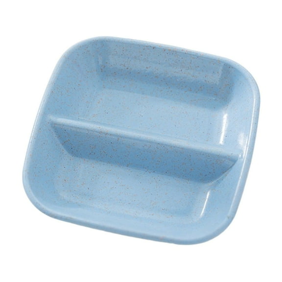 Seasoning Dish Wheat Straw 2 in 1 Sauce Dishes Storage Trays Food Container Mini Dinnerware Condiment Dish Tableware Kitchen Cooking Cutlery for Vinegar Salad Soy Sauce Wasabi Chili Oil