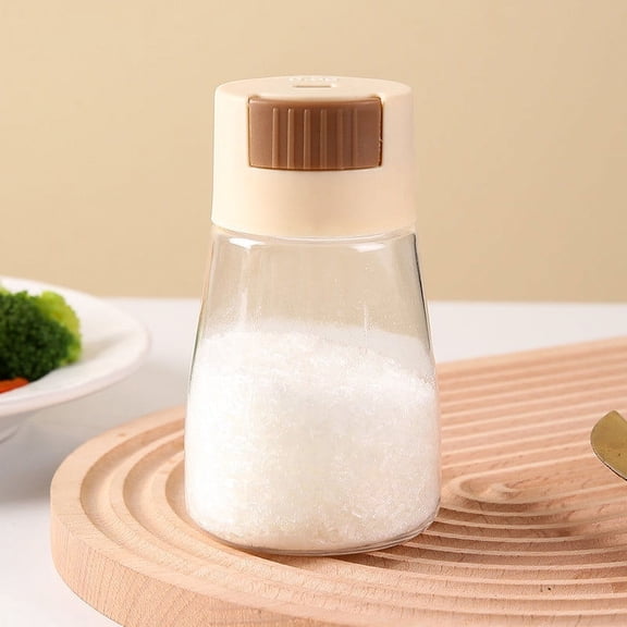 Seasoning Dispenser Shaker with Push Button Portion Control, 0.5g Precise Spice Bottle for Salt Pepper Powder, Kitchen BBQ Camping Container, 13.7 Oz