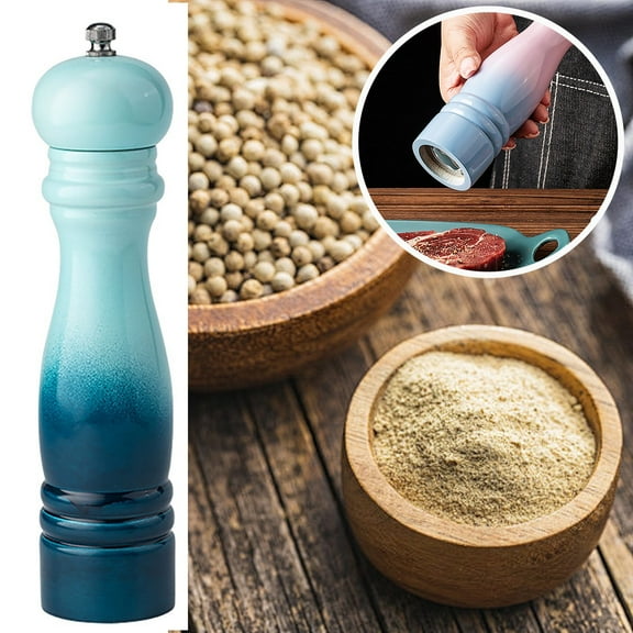 Seasoning Grinding Bottle Clearance! Hilingoto Abrader, 8 Inches Wooden Grinder Mill Sets of Manual with Adjustable Ceramic, Storage Rack Clearance Sales
