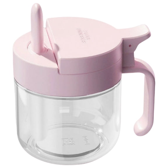 Seasoning Jar,,Seasoning Containers with Airtight Lid and Spoon,Moisture-Proof Leak Proof Condiment Pots,5.04x3.46x4.96 inch Seasoning Jar for Kitchen Countertop & Pantry Storage (Pink)